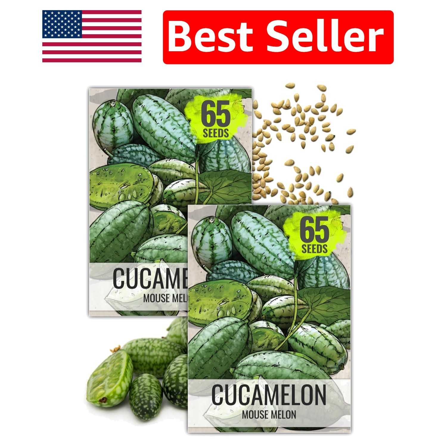 Heirloom Cucamelon Seeds for Indoor/Outdoor Gardening – Non-GMO & Untreated