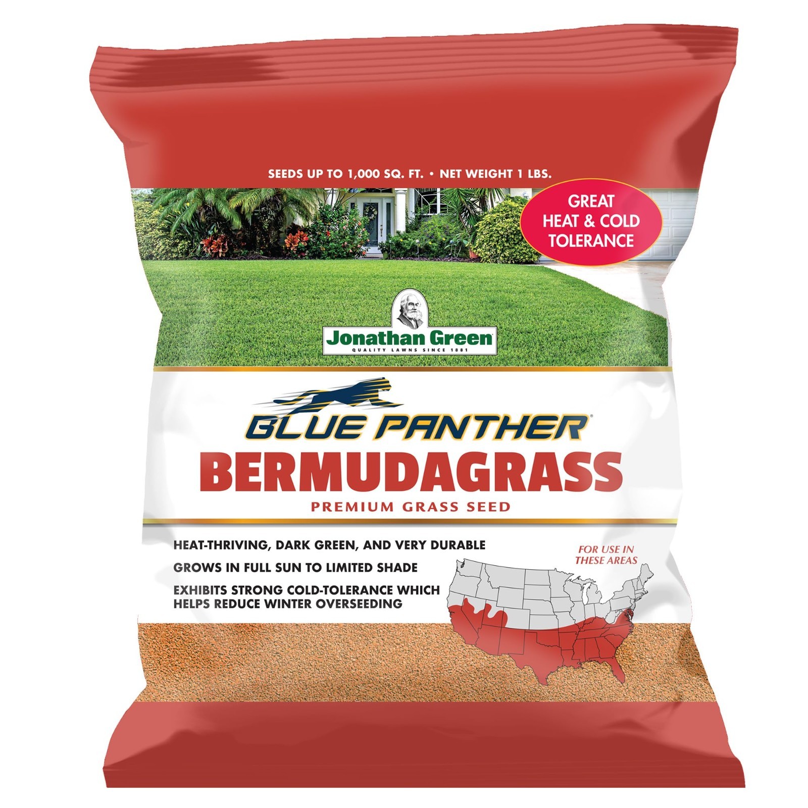 Blue Panther Bermudagrass Seed – Warm Season Lawn Grass Seed for Lush Yards (1 l