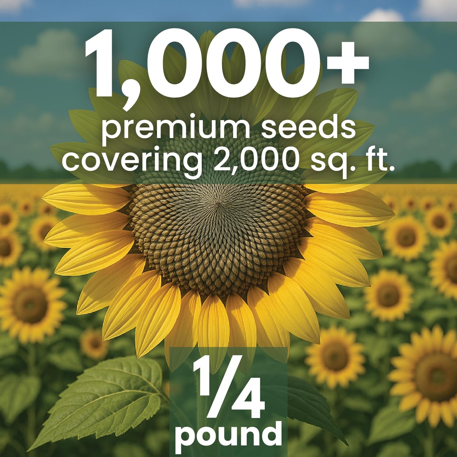 Large Grey Stripe Sunflower Seeds – 1,000 Count for Planting – 4 Ounce Packet