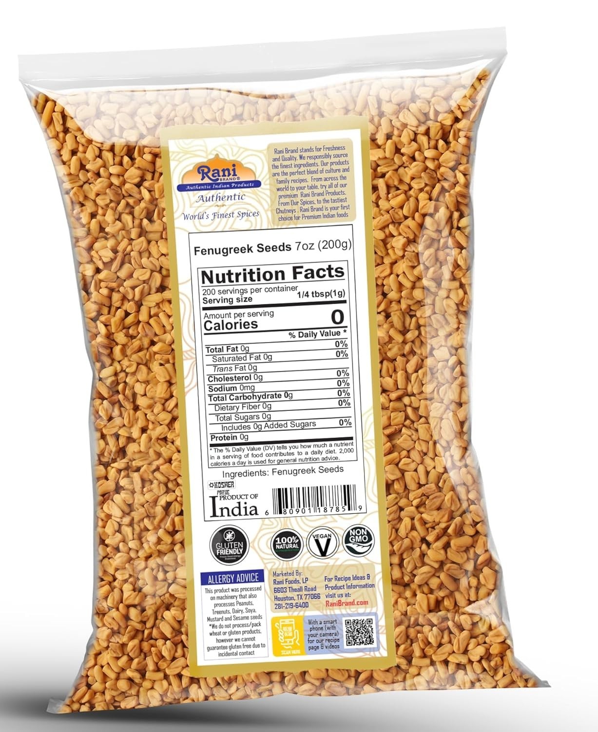 Rani 7oz Whole Fenugreek Seeds – Natural, , Gluten-Free Cooking Essential
