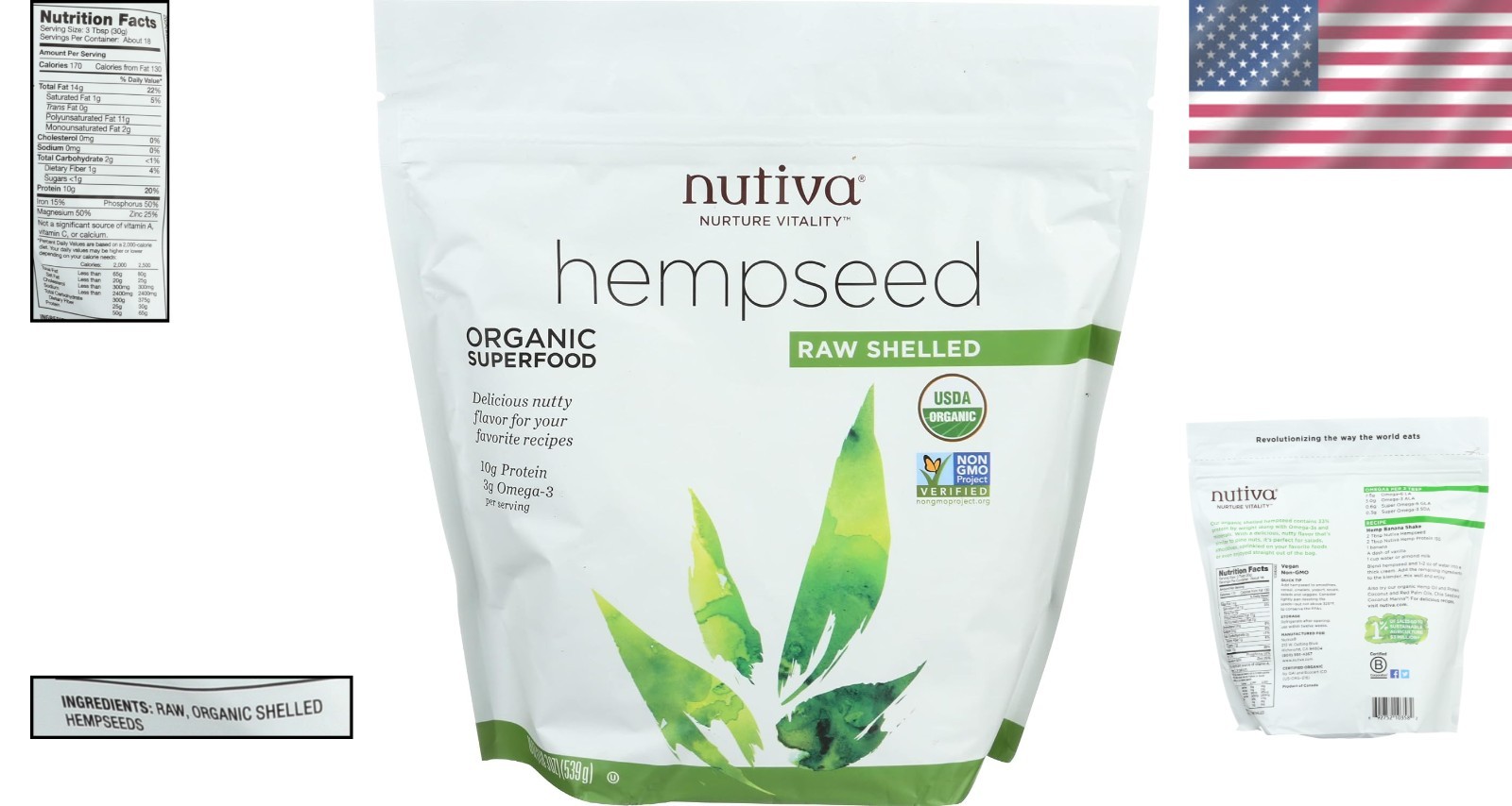 19oz Organic Raw Shelled Hempseed – Perfect for Paleo, , and Gluten-Free