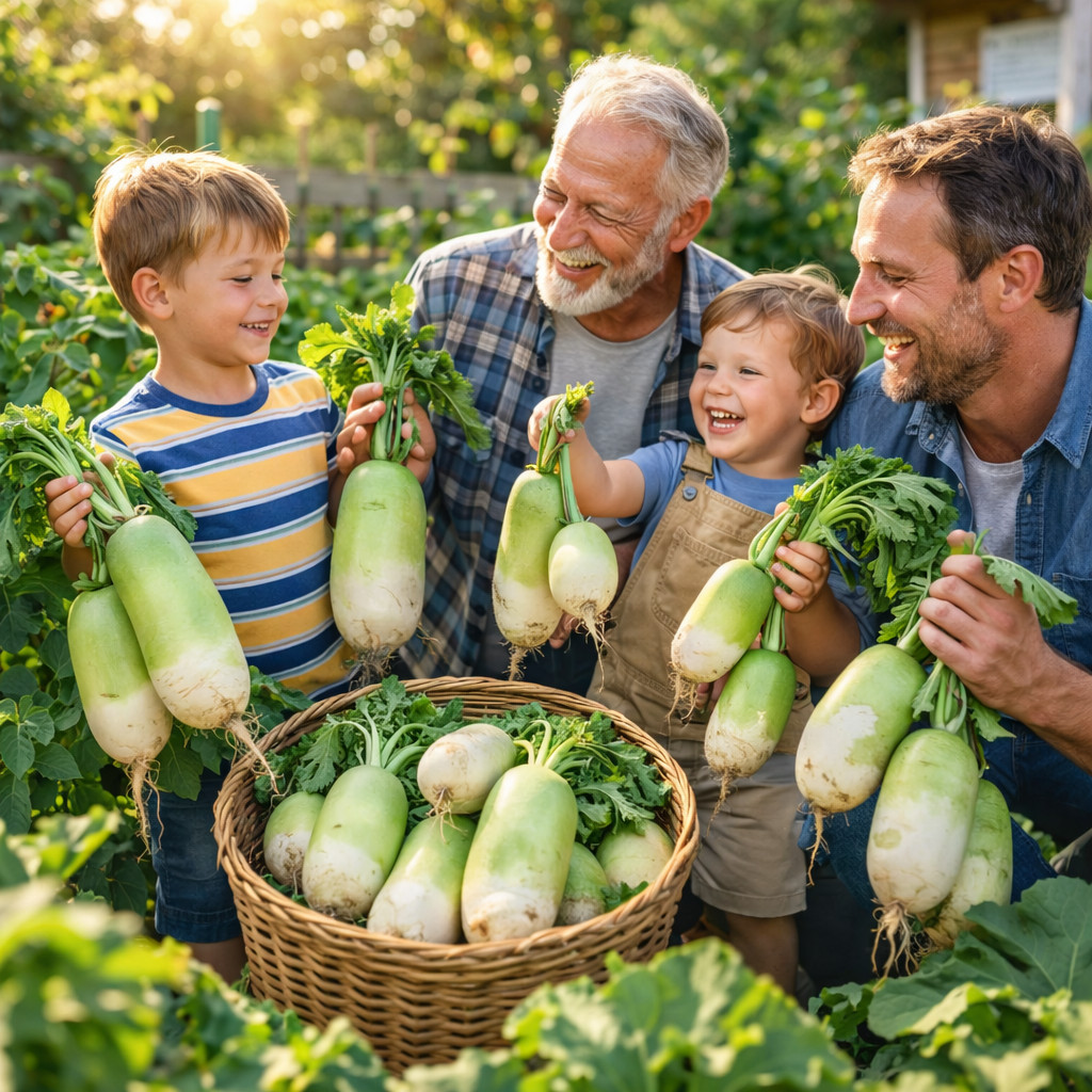 Chinese Green Radish Seeds Sweet Crisp Non-GMO Easy Grow High Yield