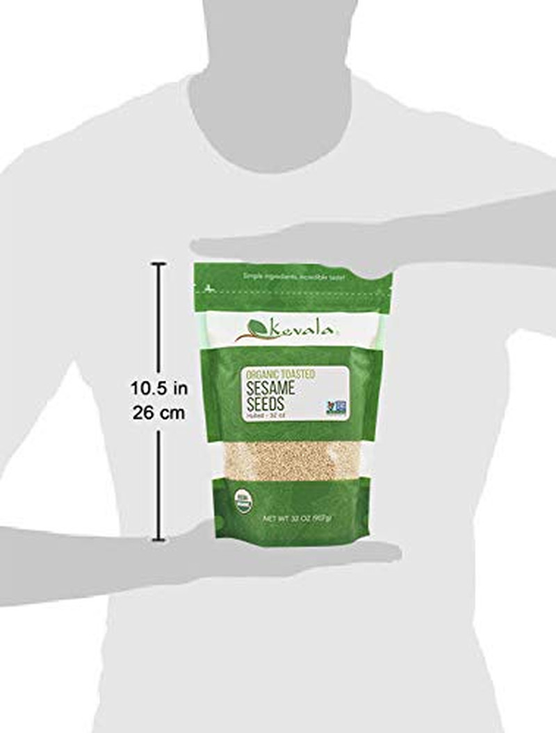 Toasted Sesame Seeds Organic Hulled Gluten Free Kosher Vegan 32Oz 2Lb