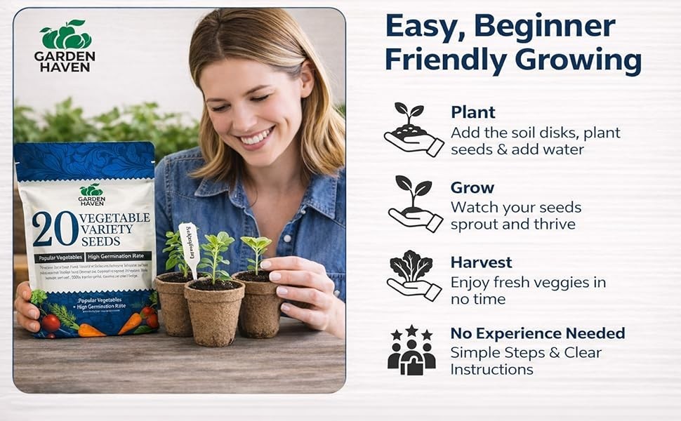20 Vegetable Seeds Variety Pack Indoor Outdoors Vegetable Seeds