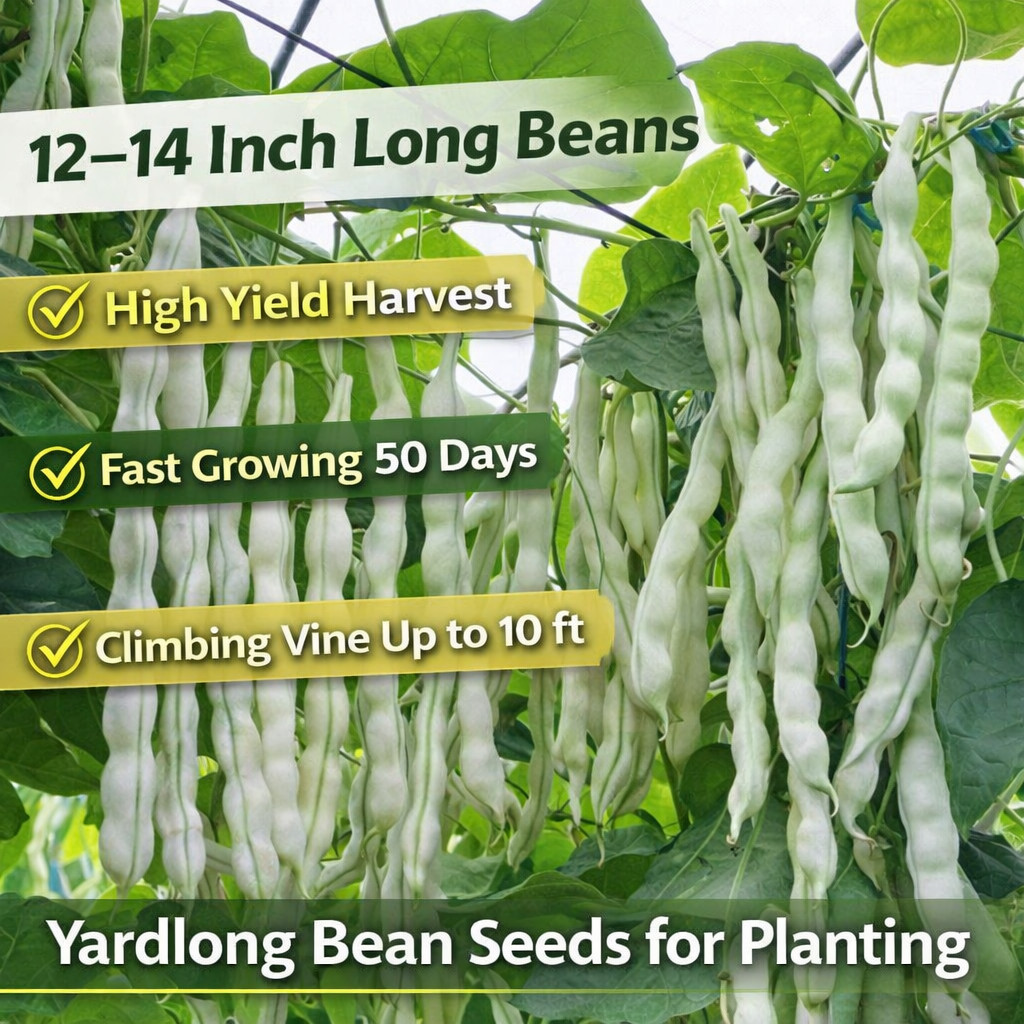 Pole Bean Seeds Long Green Beans Heirloom Garden Seeds 20/50 Pcs（Seeds only）