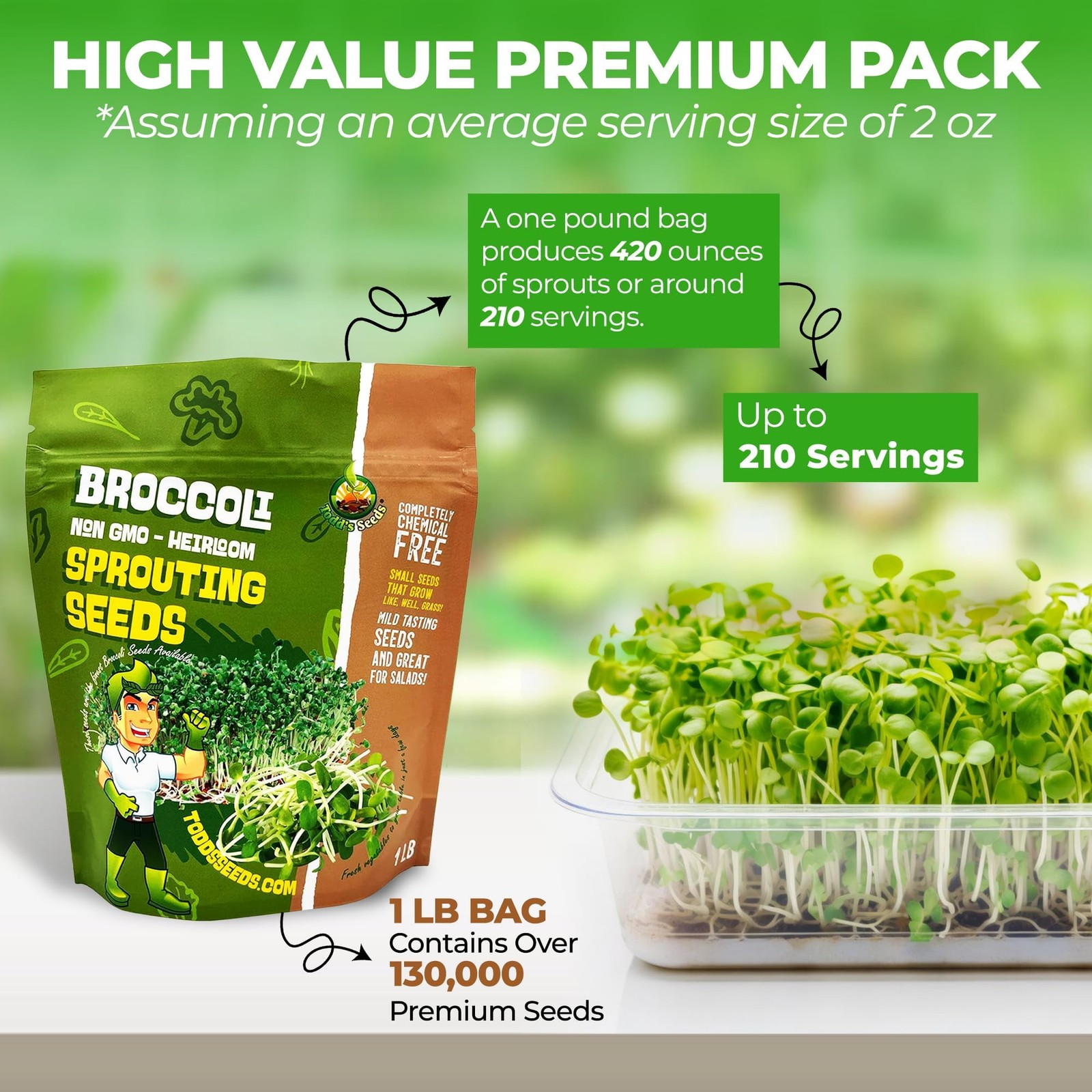 Broccoli and Friends Sprouting Seed Mix, One Pound
