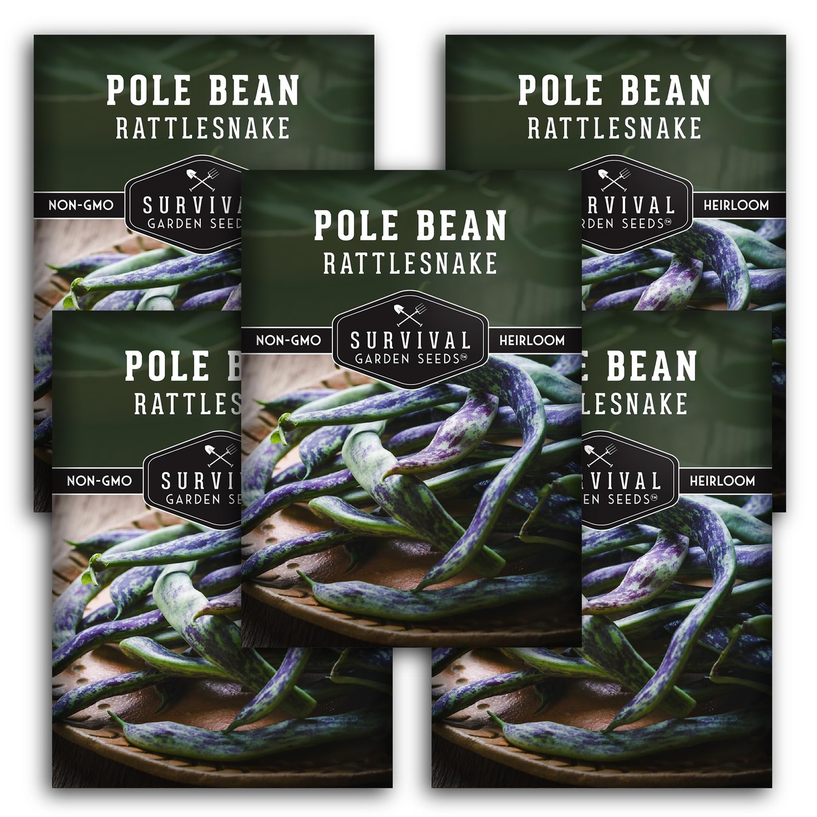 Heat Tolerant Rattlesnake Pole Bean Seeds Heirloom Climbing Green Beans