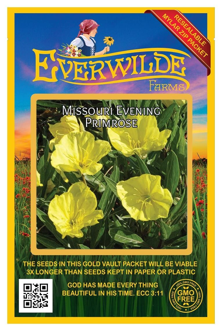 400 Missouri Evening Primrose Wildflower Seeds – Everwilde Farms Mylar Packet