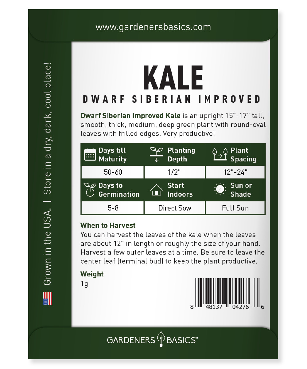 Dwarf Siberian Improved Kale Seeds