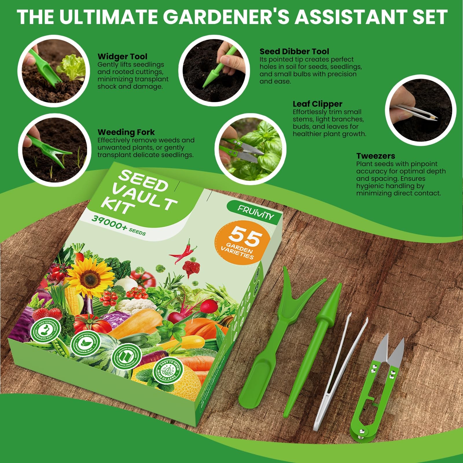 55 Vegetable Seeds Variety Pack – 39,000+ Heirloom Seeds for Planting Vegetab…