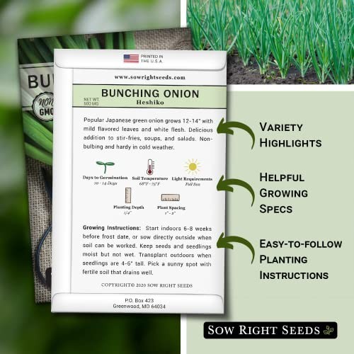 – Heshiko Japanese Bunching Green Onion Seeds for Planting – Non-GMO 4