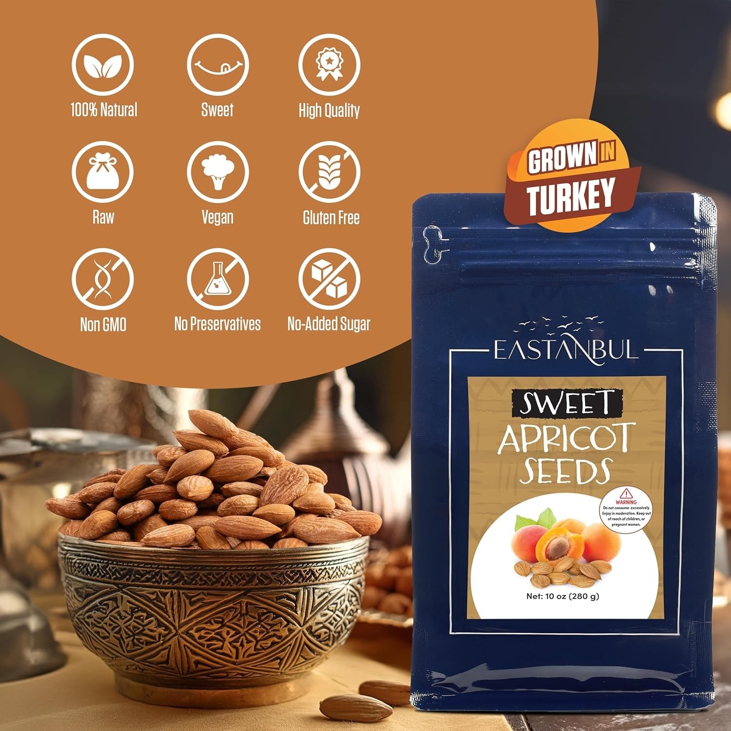 Versatile Sweet Apricot Kernels 10oz – Nutrient-Rich Snack & Culinary Ingredient