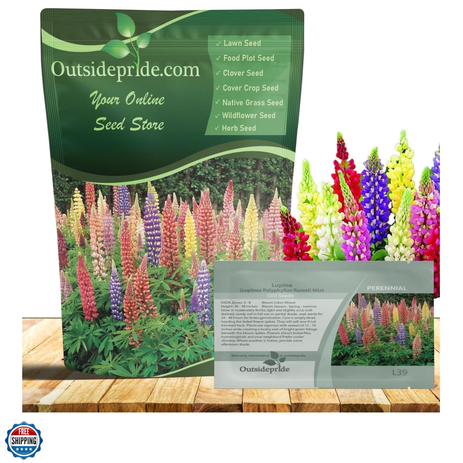Mixed Russells Lupine Seeds – 1/4 Lb. Perennial, Self-Sowing, Cold Hardy & Fr…