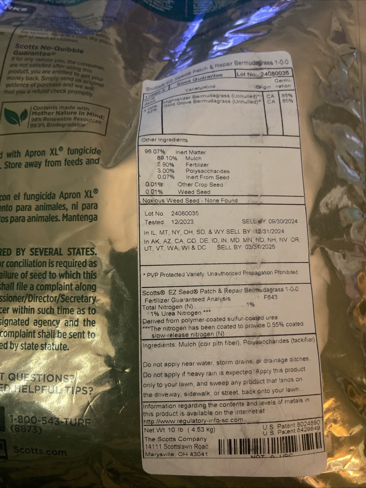 Scott’s Scotts EZ Seed Bermuda Grass Patch & Repair Seed Mulch & Fertilizer