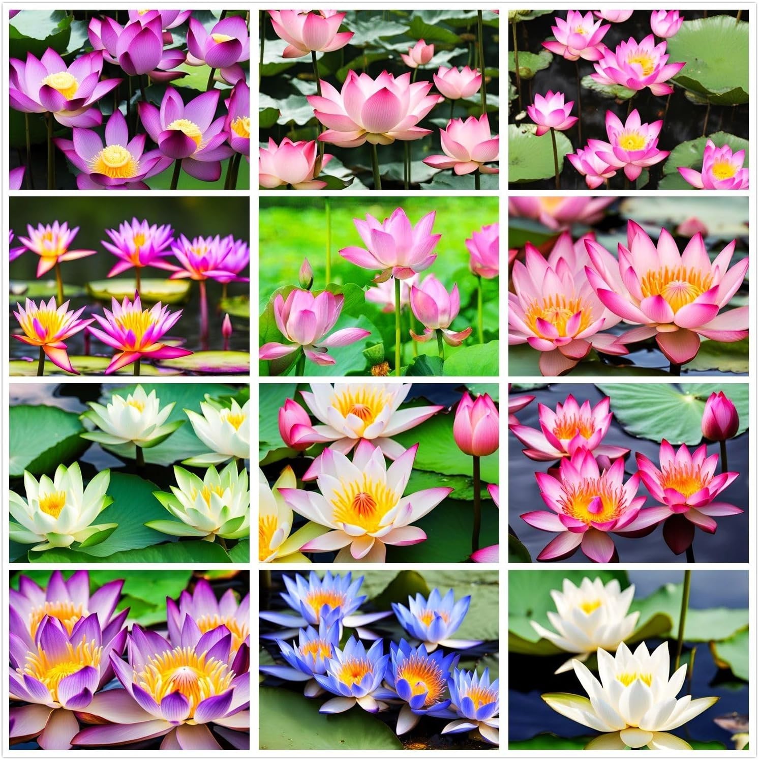 Vibrant Water Lily & Lotus Seed Mixture – 30 Miniature Seeds for Your Garden
