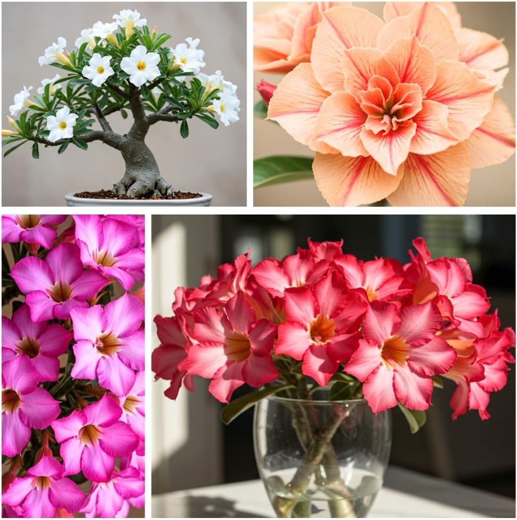 20 Mixed Color Desert Rose Seeds – Exotic Adenium Obesum for Indoor Gardening