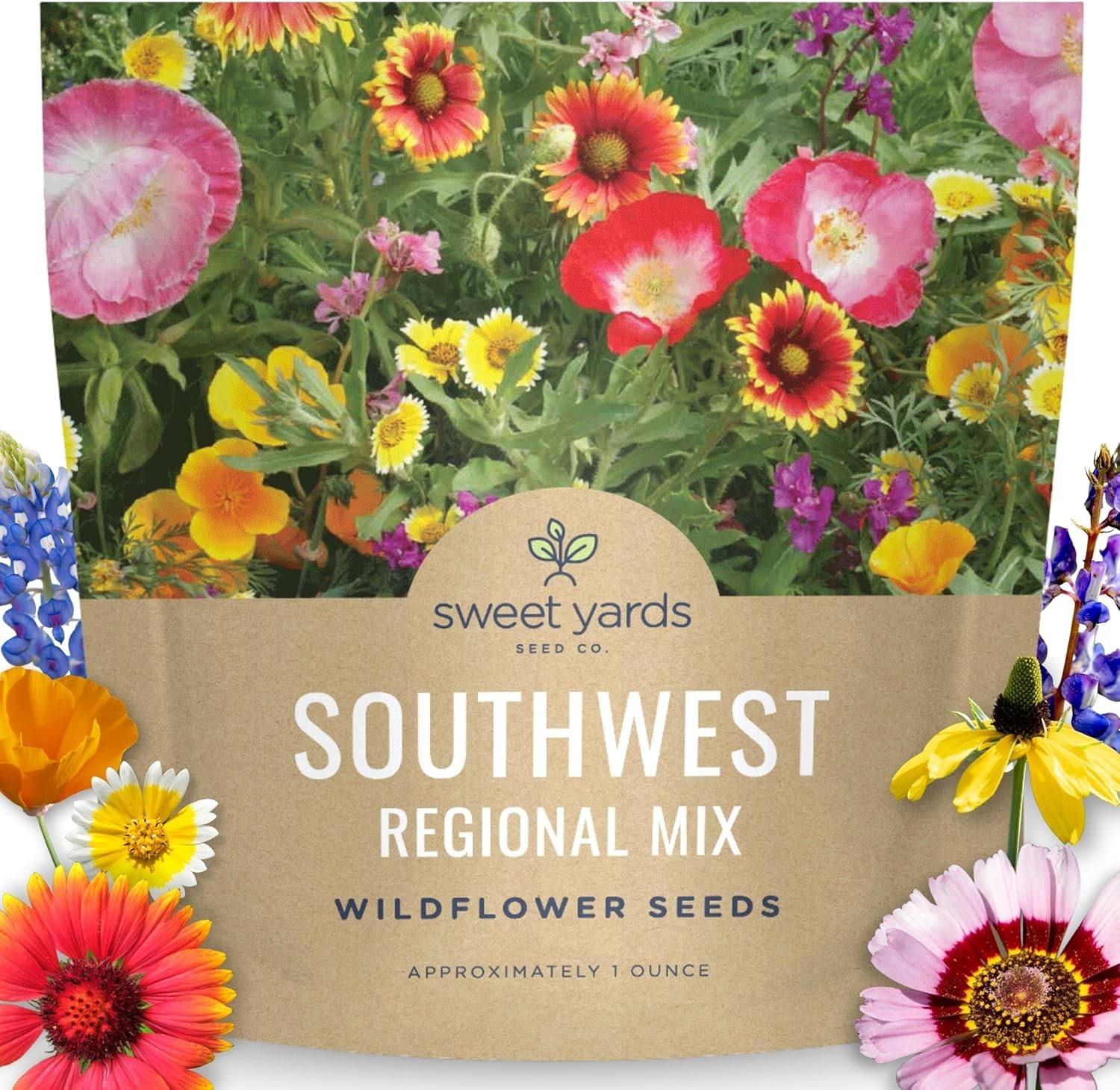 Giftable 1 Ounce Southwest Wildflower Seed Packet with Planting Instructions