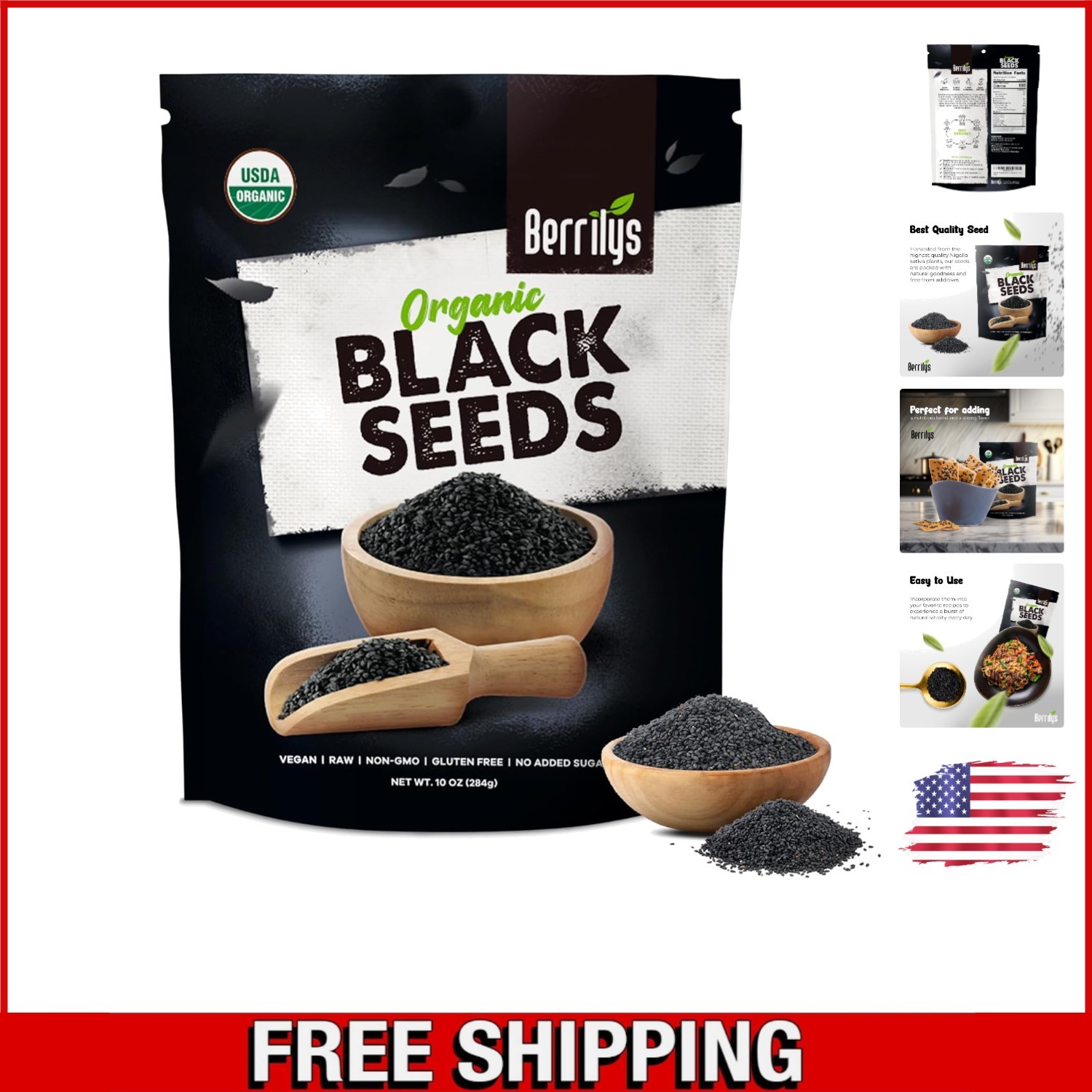 Black Seeds – Organic Nigella Sativa, Gluten-Free, 10oz – Health Essential