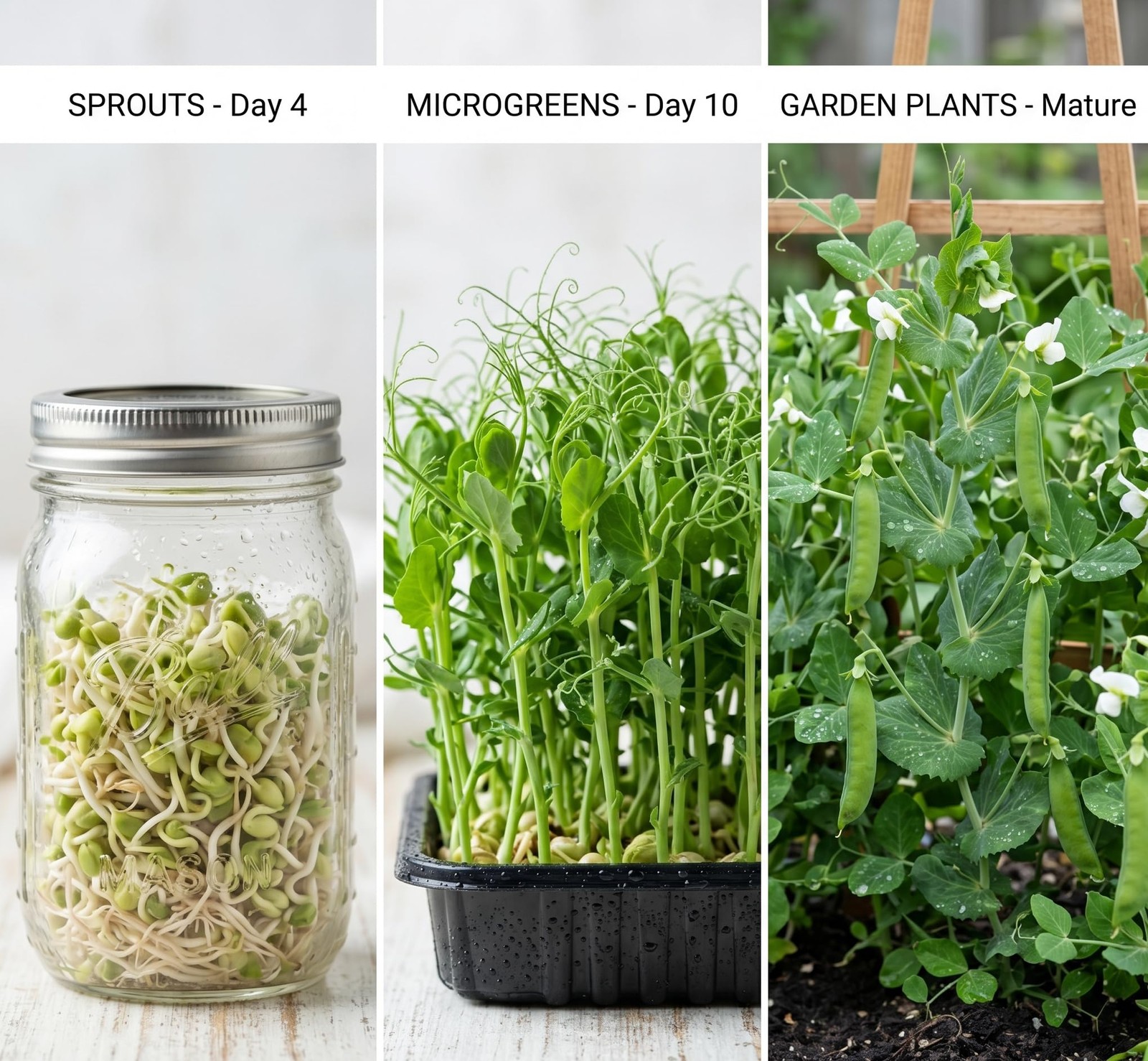 Sweet Green Pea Sprouting Seeds, 1 lb NonGMO, ChemicalFree, Ideal for