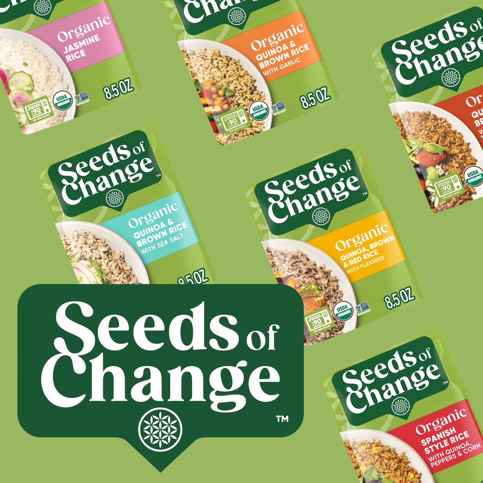 SEEDS OF CHANGE Organic Quinoa & Brown Rice 8.5 Ounce (Pack of 12)