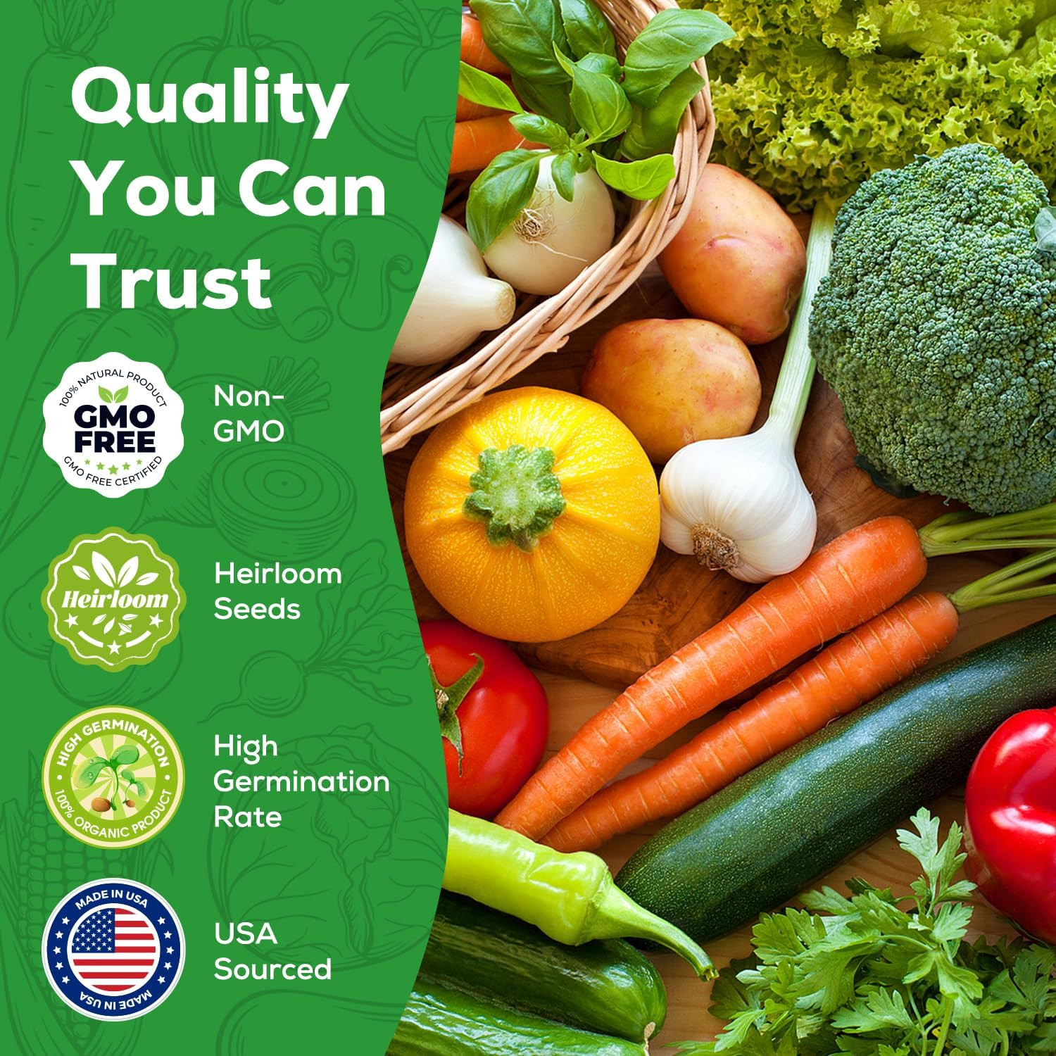 30 Heirloom seed Varieties for Planting, 12,000+ Garden Seeds – Survival Non-GMO