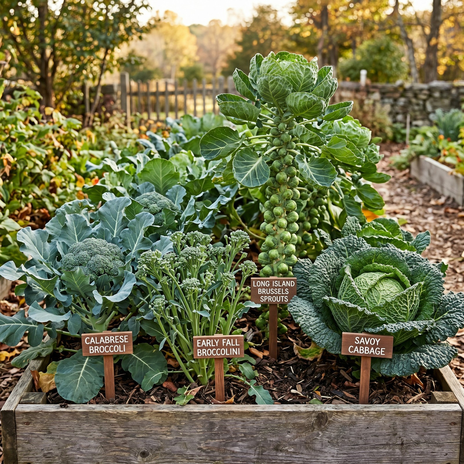 FALL GARDEN COLLECTION Broccoli Brussels Sprouts Cabbage 4 Packs 2000 Seeds