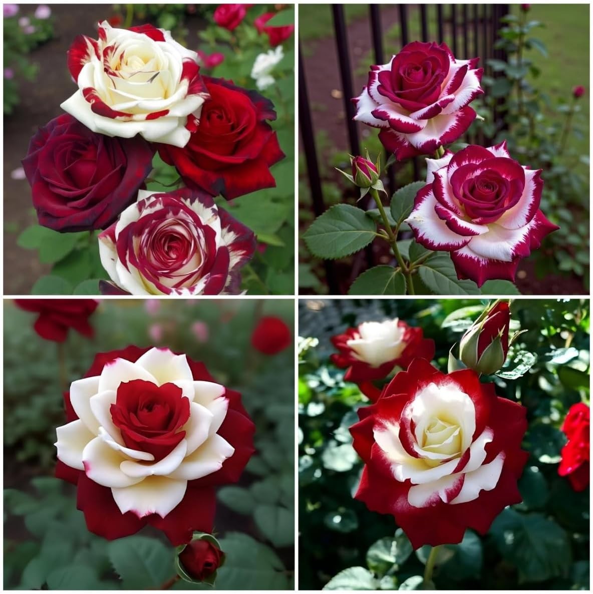 100pcs Rare Twin Red White Rose Seeds for Planting – Heirloom Perennial Climbi