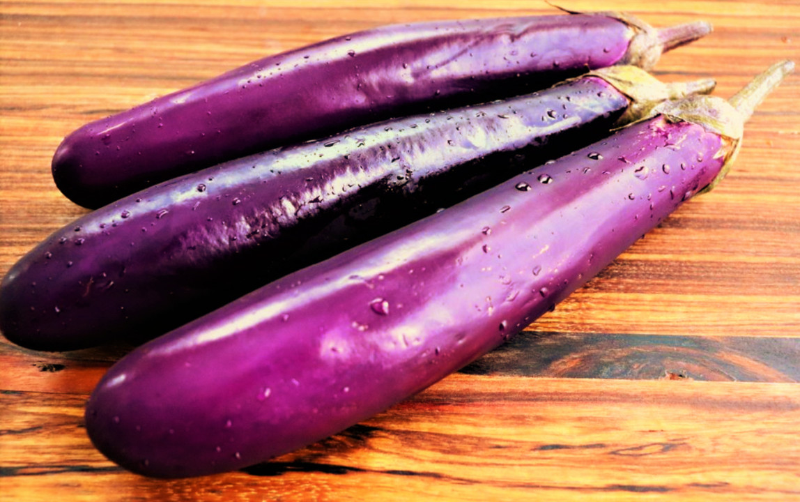 Purple Shine Chinese Eggplant Seeds | Long Aubergine Asian Vegetable Seeds 2024