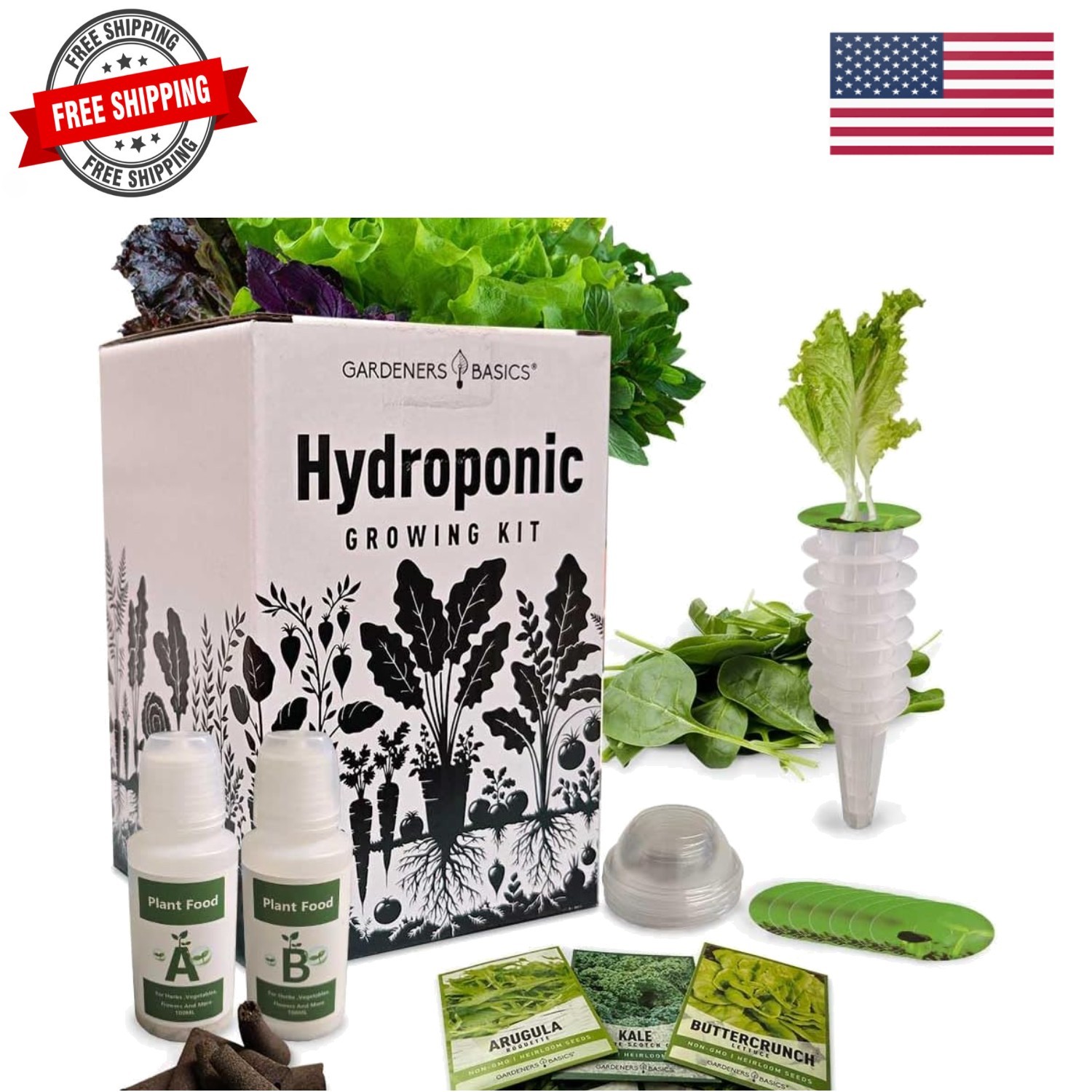 Lettuce Pods Beginner Indoor Garden – Includes Romaine, Buttercrunch Lettuces…
