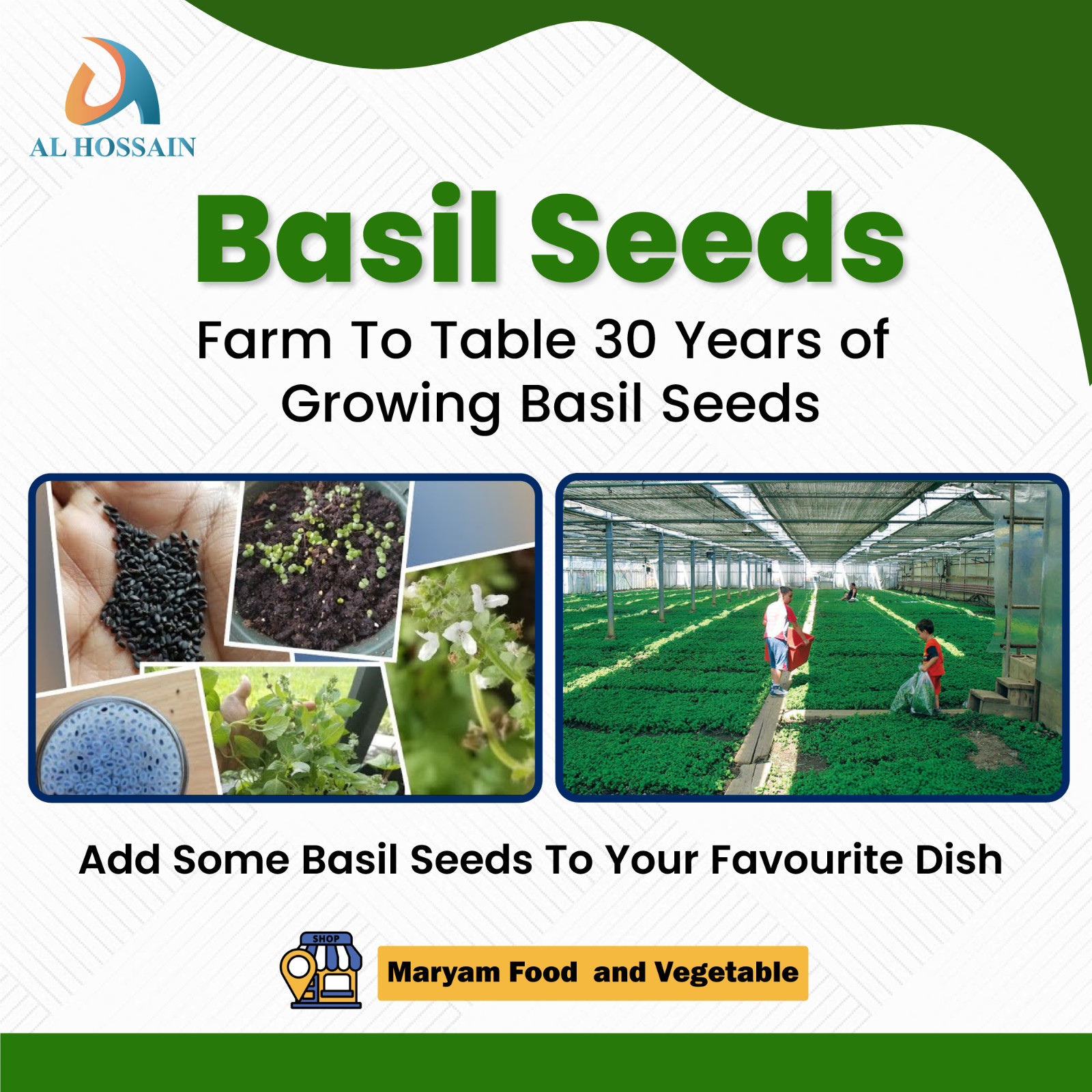 Al Hossain Natural Basil Seeds 8.8 oz (250g) | Sabja Seeds for Falooda, Drinks &