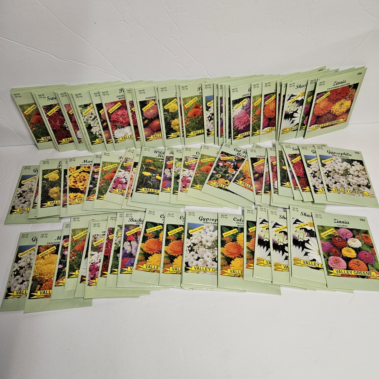 Valley Greene Flower Seeds 100 New Packs Assorted Flower Garden Mix Lot