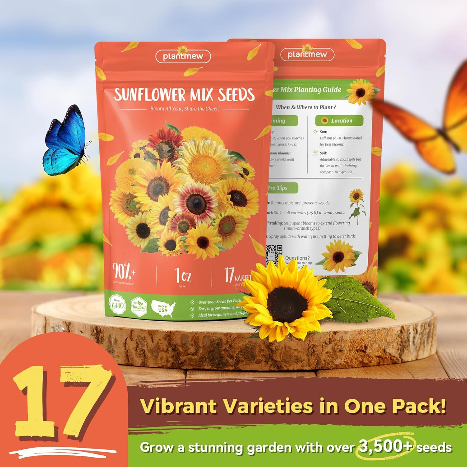Sunflower Seeds for Planting | Giant Mammoth Sunflower Bulk Packet 3000+ Heirloo