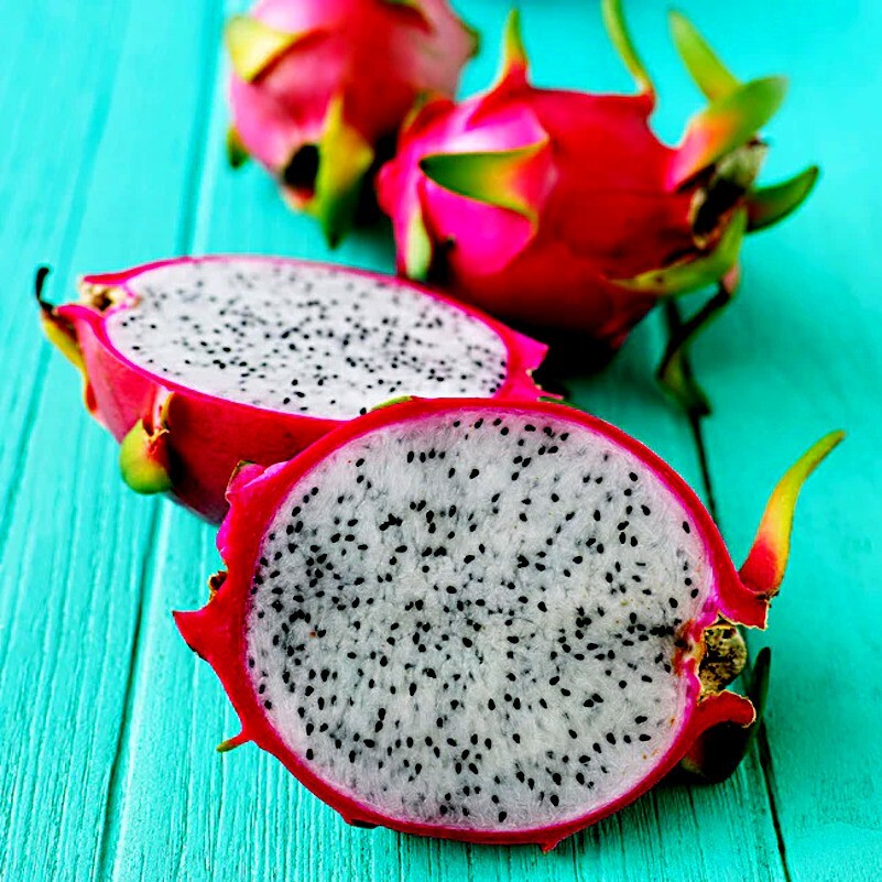 White Dragon Fruit Tree Seeds (H. Undatus) Pitahaya Strawberry Pear Cactus Vine