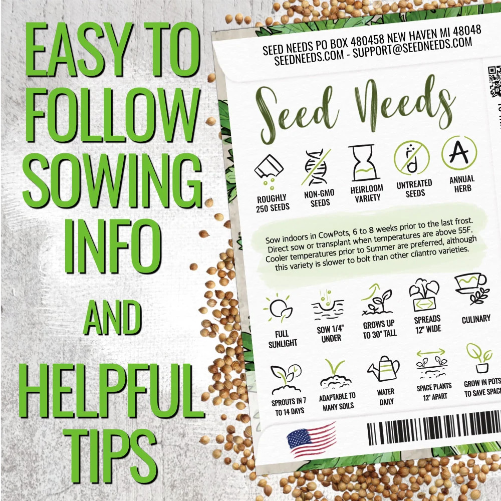 Cilantro Herb Seeds For Planting (Coriandrum sativum)