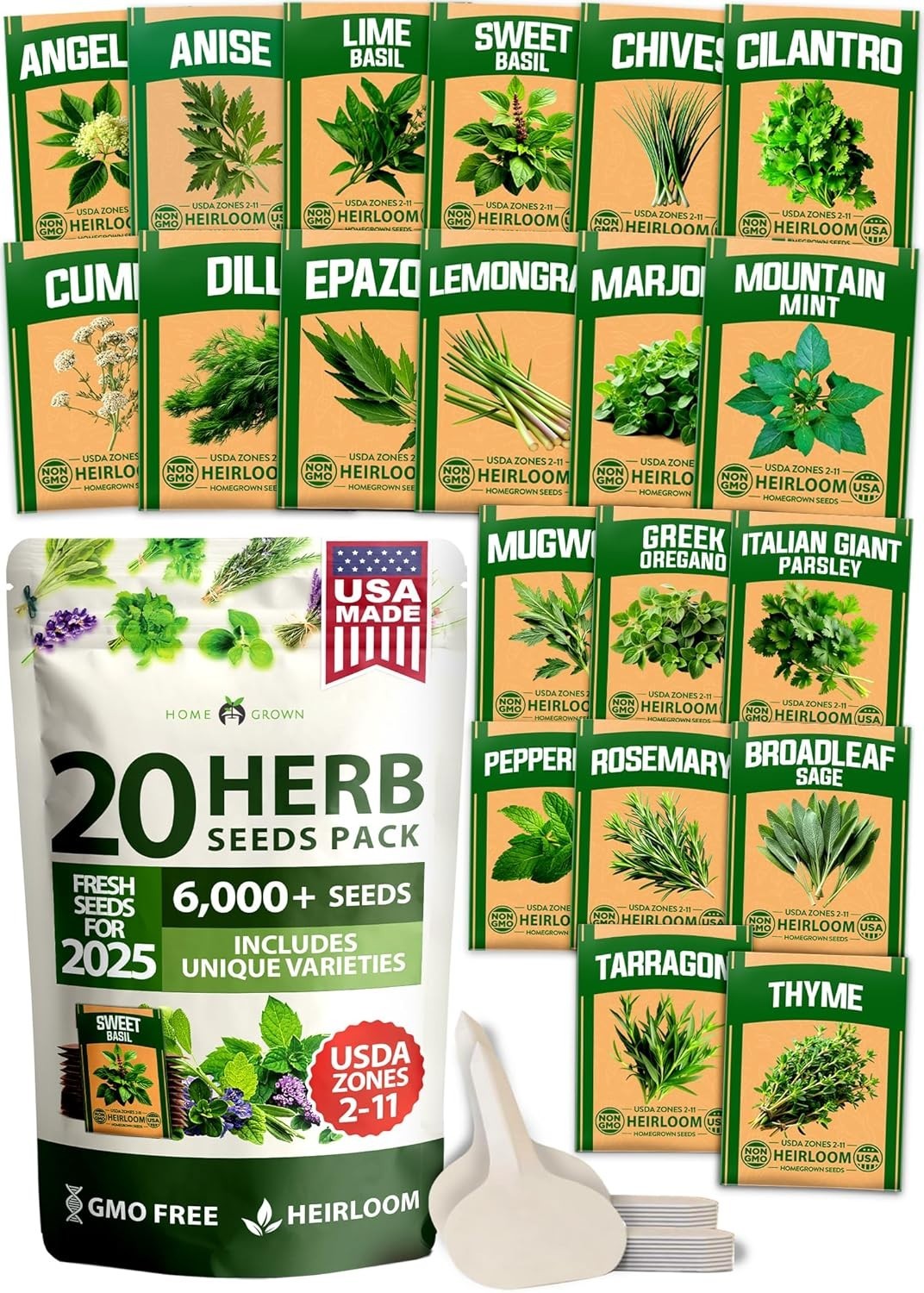 Culinary & Medicinal Herb Seeds Variety Pack – 6,000+ Seeds for Homegrown Flavor