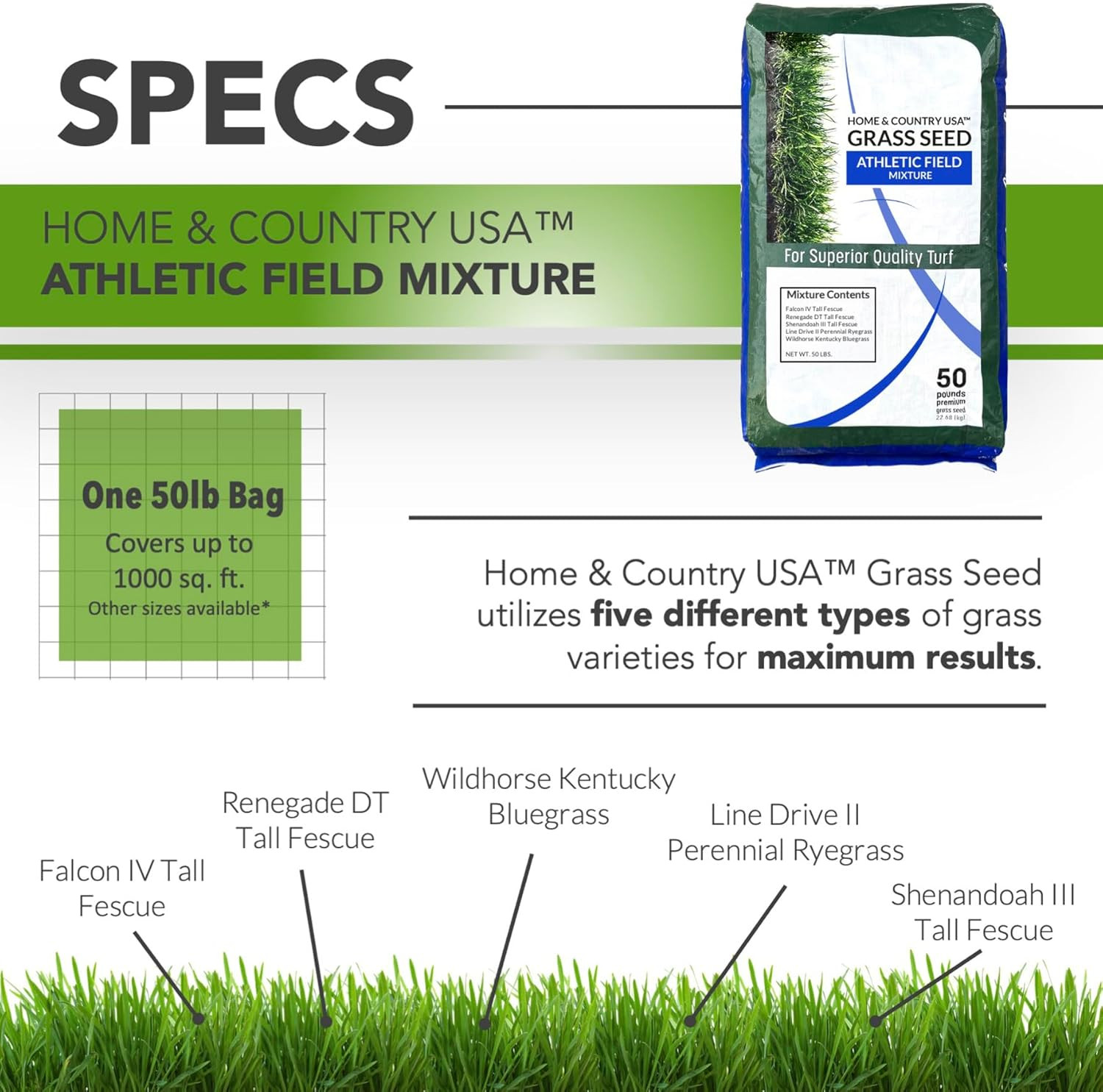 Athletic Field Grass Seed Lawn Seed (10 Lb)
