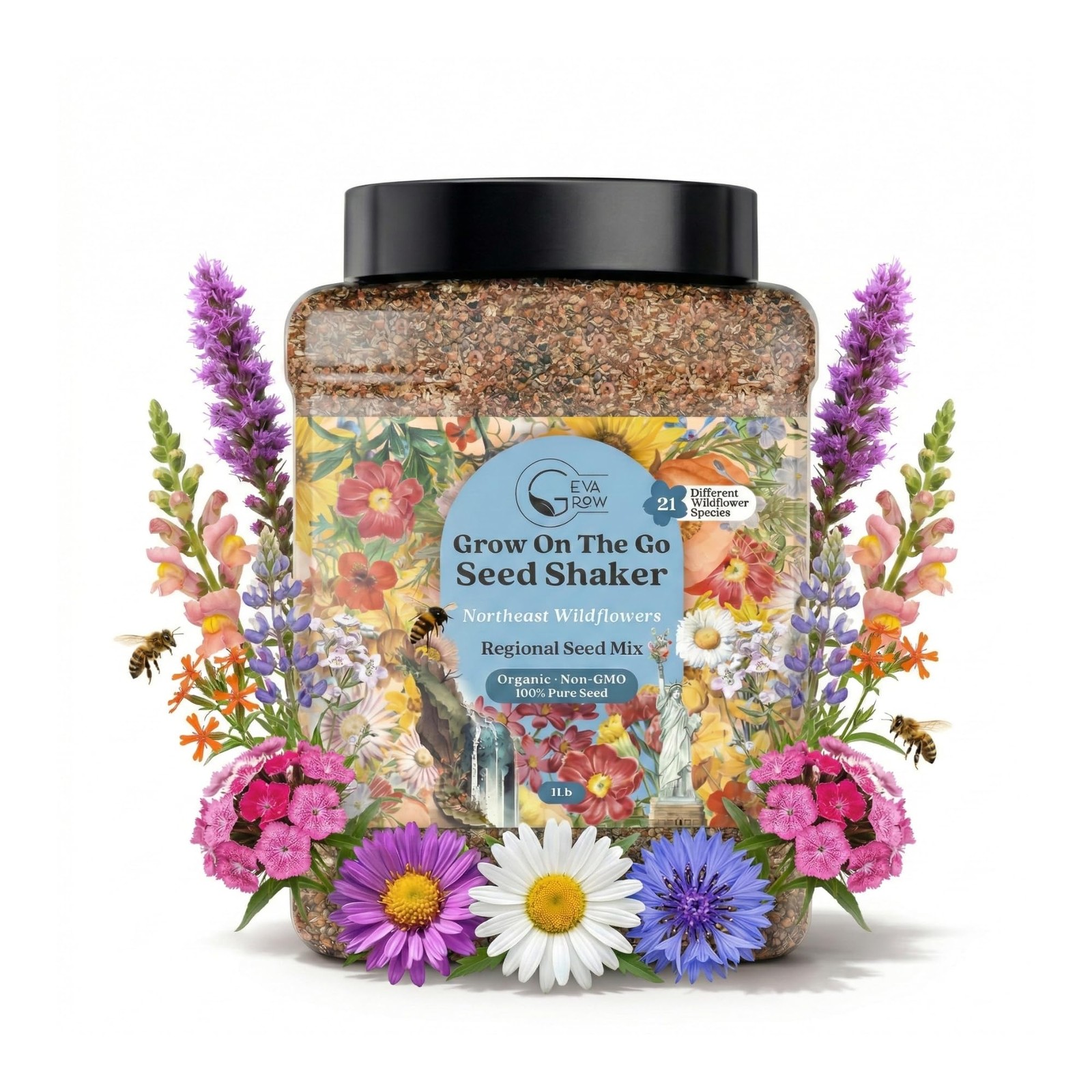 Regional Wildflower – Northeast USA Wildflowers – 100% Pure – Organic, Non-GM…