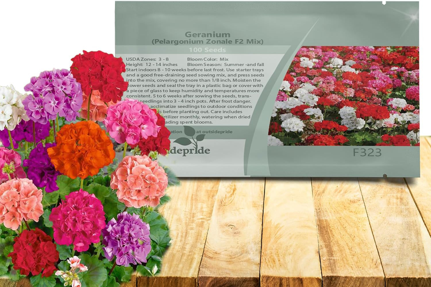Mix Geranium Seeds for Planting – 100 Pcs Annual, Heat & Drought Tolerant Flower
