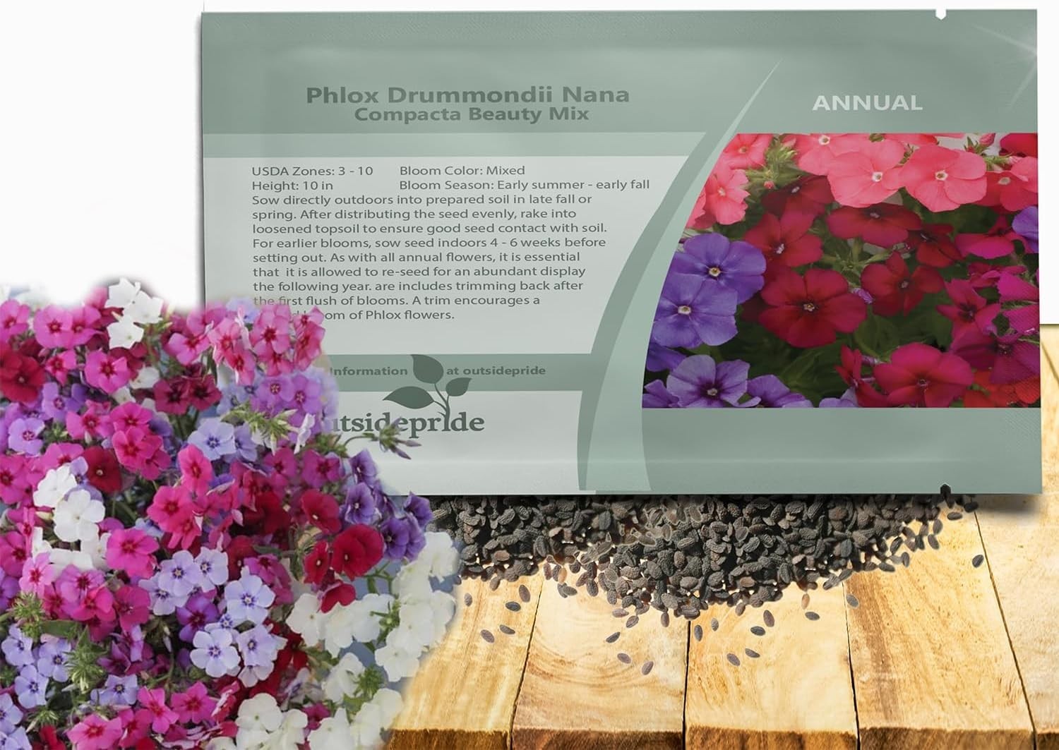 Mix Phlox Seeds – 1000 Pcs Self-Seeding Annuals for Colorful Pollinator Gardens