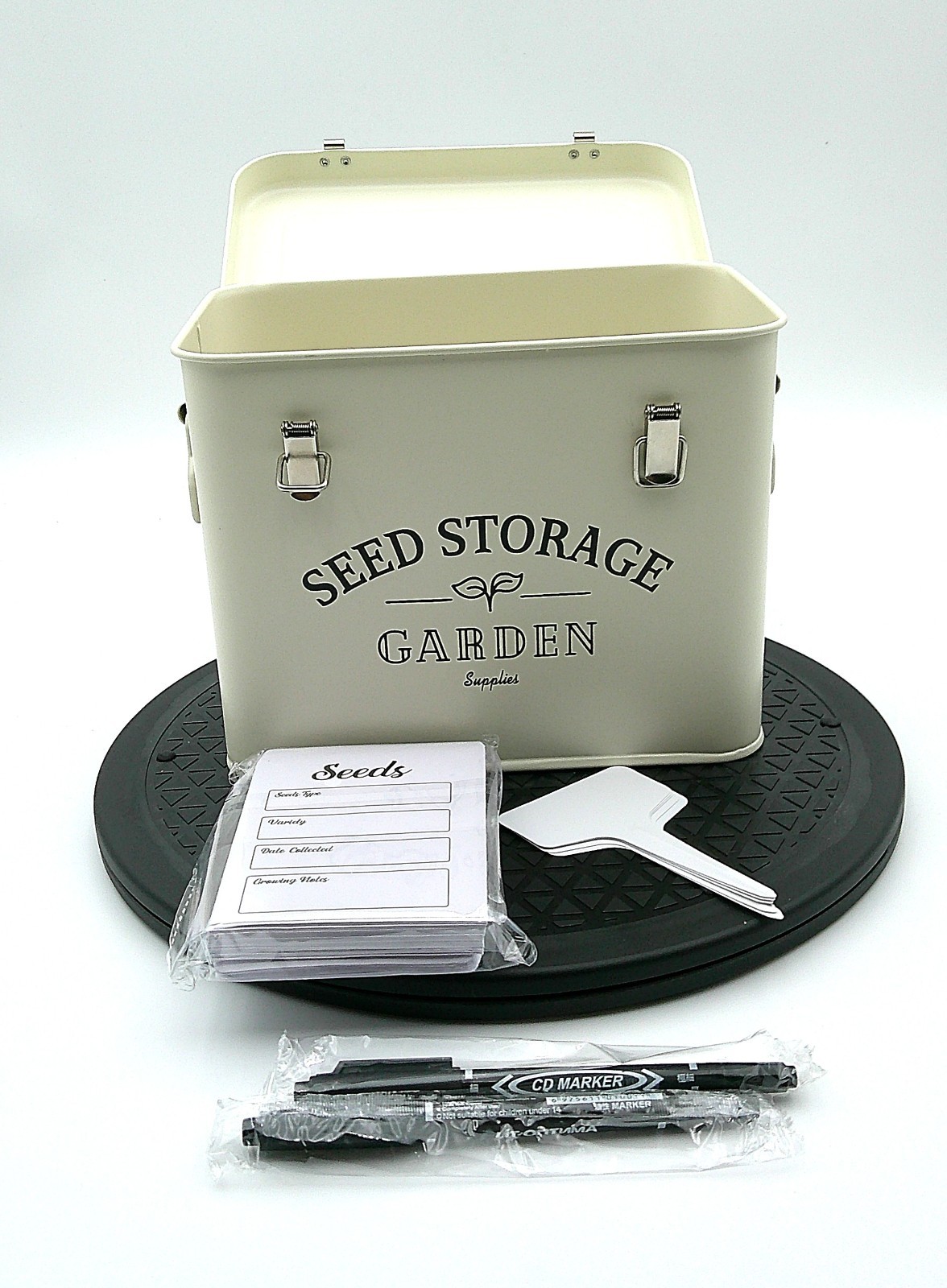 Seed Storage Container Box with Lid Garden Seed Packet Storage Organizer