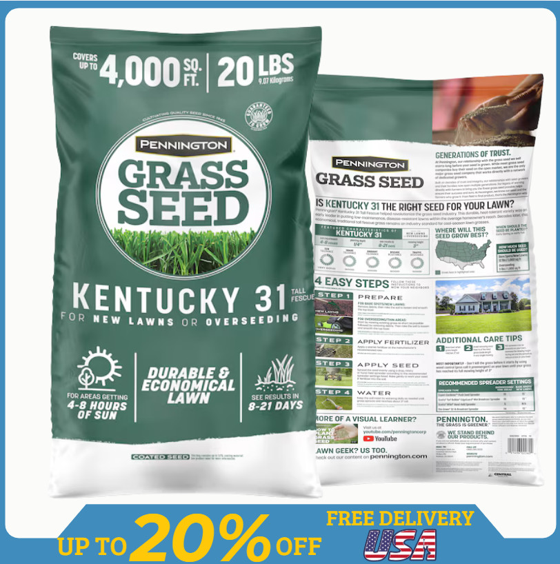 Pennington Kentucky 31 Tall Fescue Lawn Grass Seed 20 lb Drought Resistant