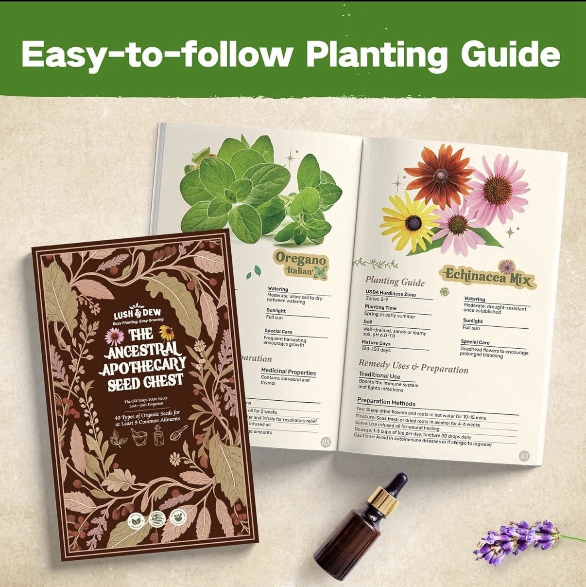 Medicinal Herb Seed Chest 36 000+ Non GMO Survival Kit Lush&Dew Ancestral Gifts
