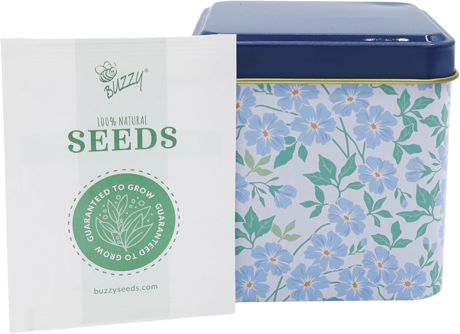 Seeds Herbal Tea Garden Grow Kit – 3 Square Tin Planters with Lavender, Chamomil