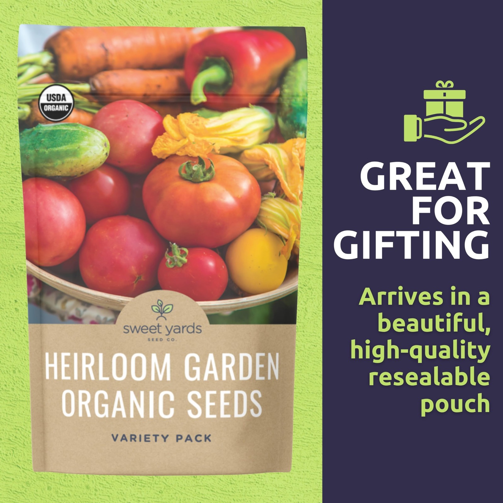 Organic Heirloom Garden Seeds Variety Pack – 10 Individual Packs – 2026 Seaso…