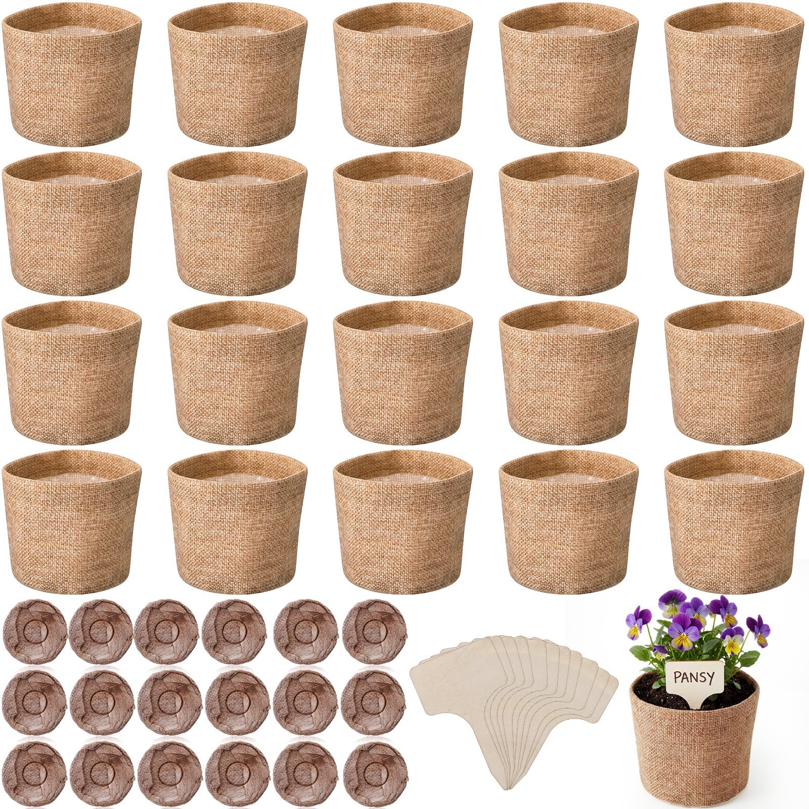 20 Pack Herb Garden Planter Indoor Kit, 60 Pcs Complete Kitchen Herb Starter …