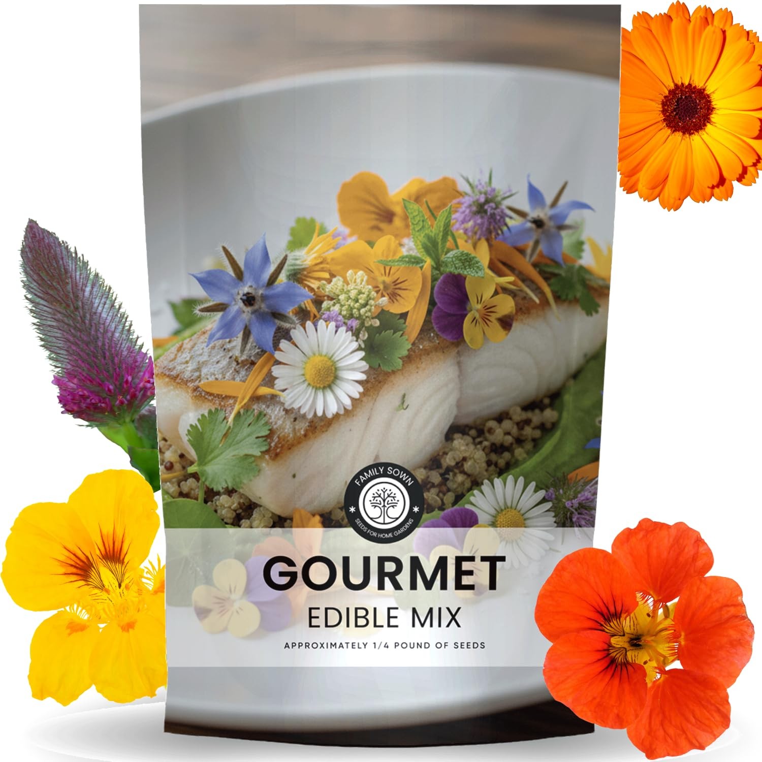 Premium Culinary Seeds Mix – 22,000 Edible Flowers & Herbs for Planting