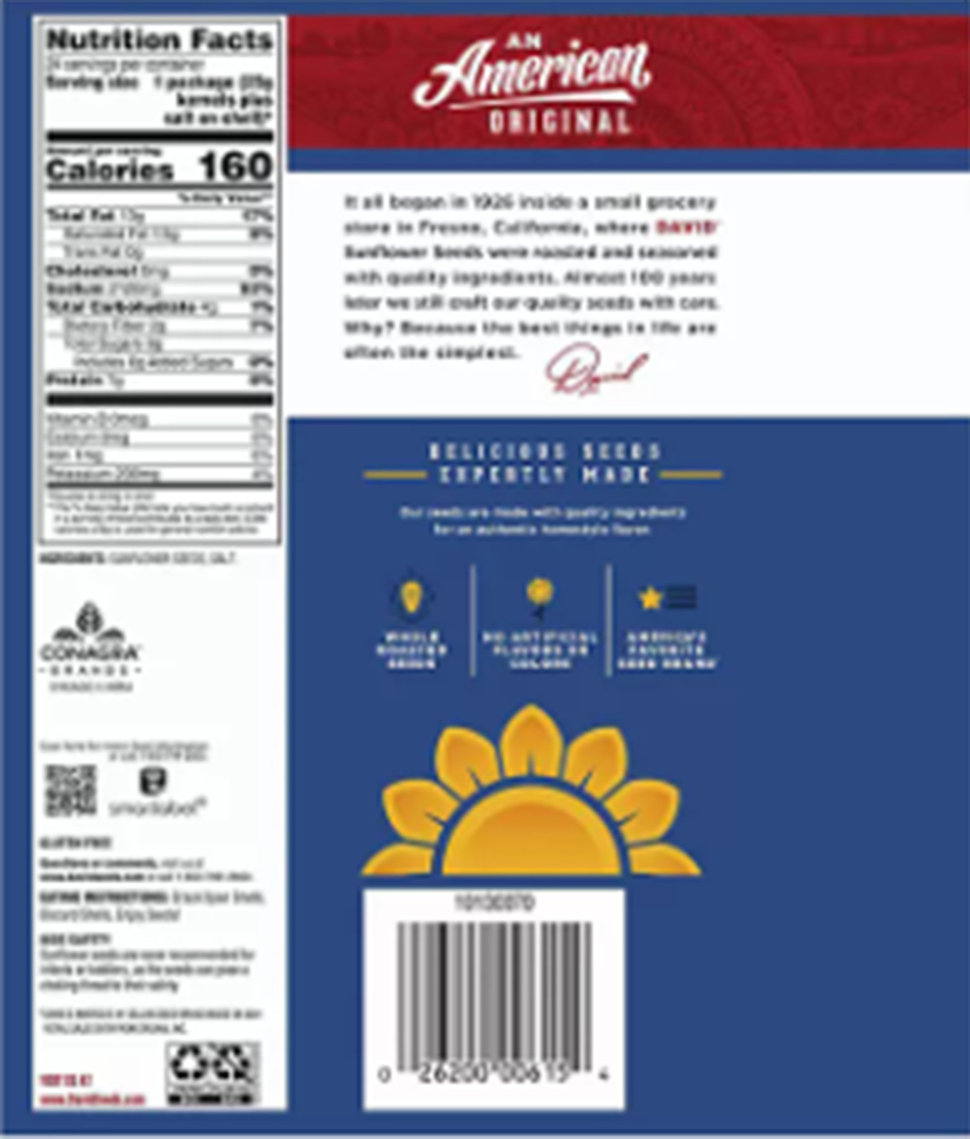 David Original Sunflower Seeds, 1.75 oz., 24 pk.