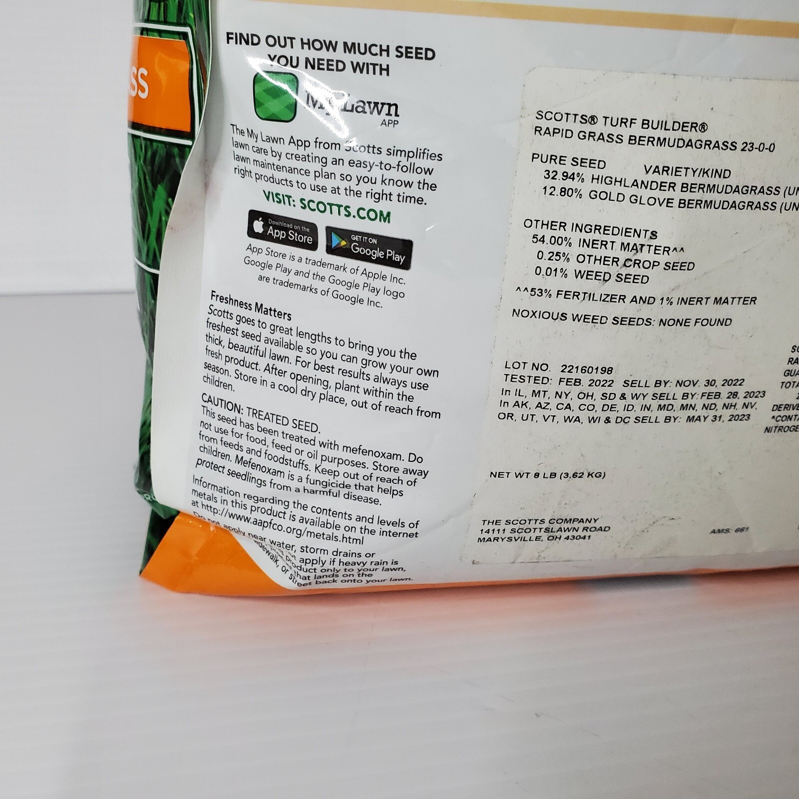 Scotts Combination Turf Builder Rapid Grass Seed Fertilizer Bermudagrass 8 Lbs