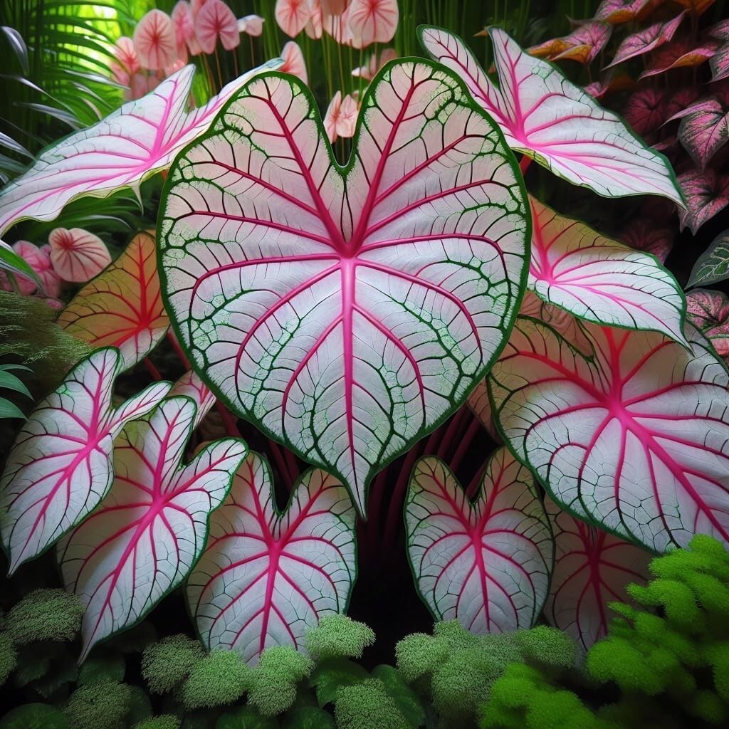 Fiesta Caladium Bulbs for Planting – Perennial Hosta (6 Bulbs)