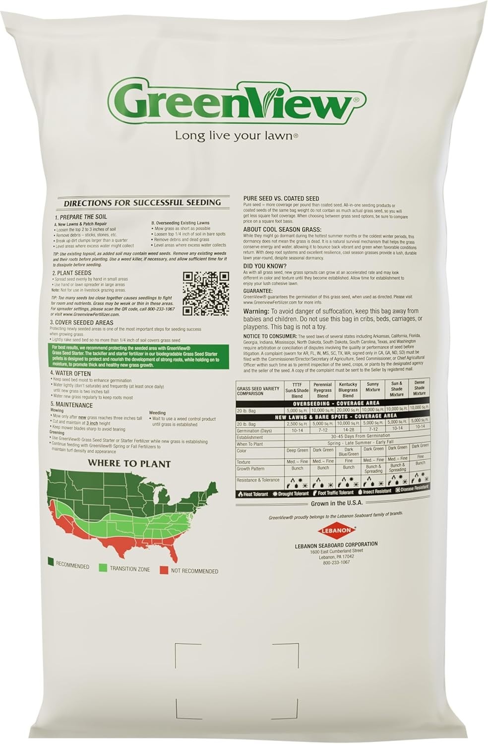 Perennial Ryegrass Seed 20lb – Fast Growing, Durable, Kid & Pet Friendly
